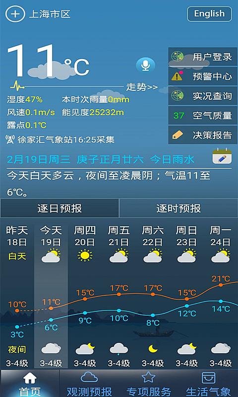 上海天气预报安卓版截屏2